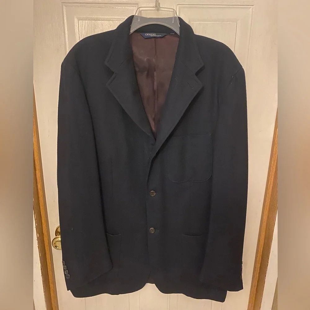 Polo Ralph Lauren Wool Blazer/Coat with Tartan Plaid Collar